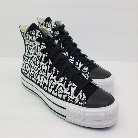 Converse Shoes - Converse CTAS Double Stack Lift Hi Womens Size 5 Black My Story Platform Sneaker